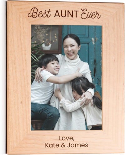 Lifetime Creations Engraved Personalized Best Aunt Ever Picture Frame (5" x 7" Portrait): Personalized Mother's Day Gift for Auntie from Niece