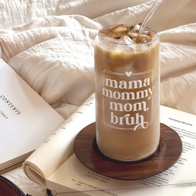 Mama Mommy Mom Bruh Glass Cup