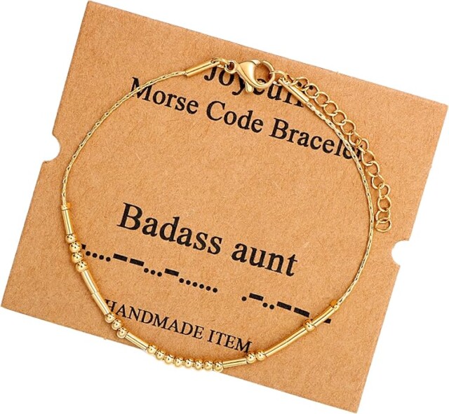 Badass Aunt Morse Code Bracelet