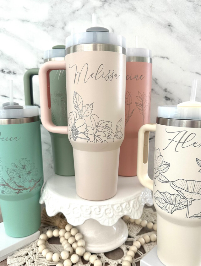 Personalized 40oz Tumbler, Mother's Day Gifts, Insulated Engraved Cup, Bridesmaid Proposal, Birthday Gifts for Her, Corporate Custom Logo