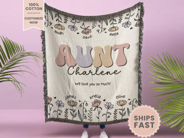 Personalized Aunt Woven Blanket