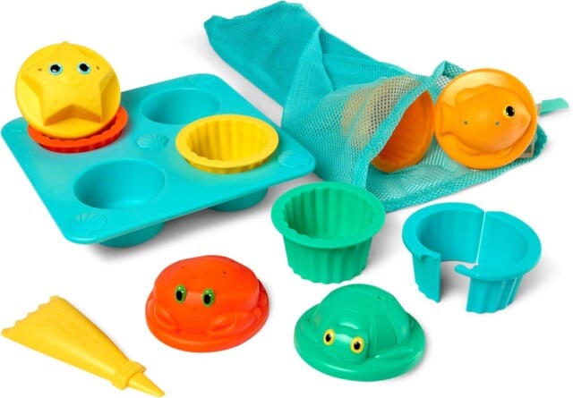 Melissa & Doug Sunny Patch Seaside Sidekicks Sand Cupcake Play Set - Toddler Beach Toys, Outdoor Toys For Sandbox