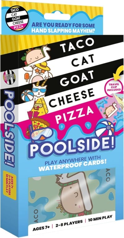 Taco Cat Goat Cheese Pizza - Poolside Edition – Waterproof Card Game for Outdoor Camping, Travel and Family Game Night