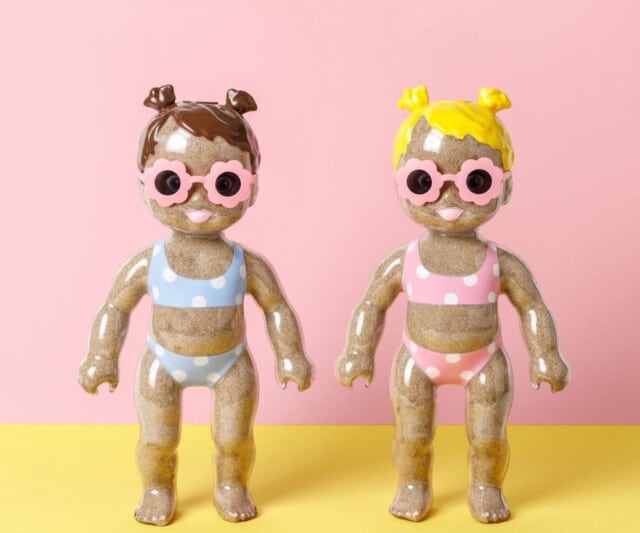 Sandy Beach Doll Waterproof Clear, Fill with Sand for Swimming, Toddler Bath, Montessori Toy Gift for Water, Beach, Pool, Playground
