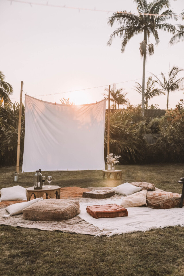 DIY Screen for Backyard Movie Night