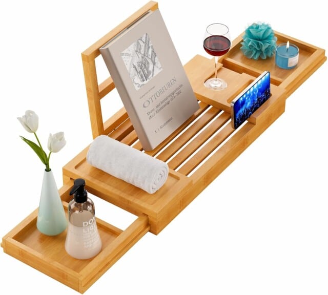 Expandable Bathtub Tray for amazon bathroom decor