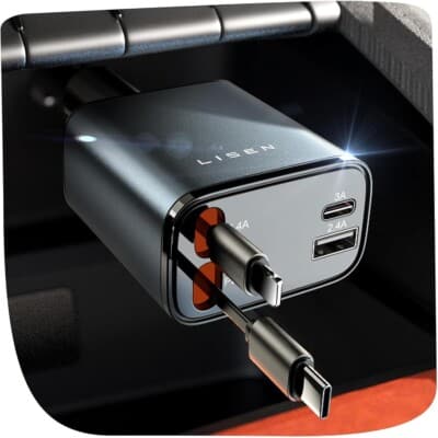 Retractable Car Charger for travel gifts for men