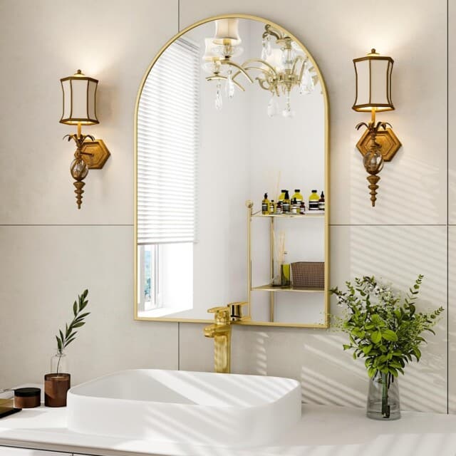 Gold Arch Bathroom Mirror
