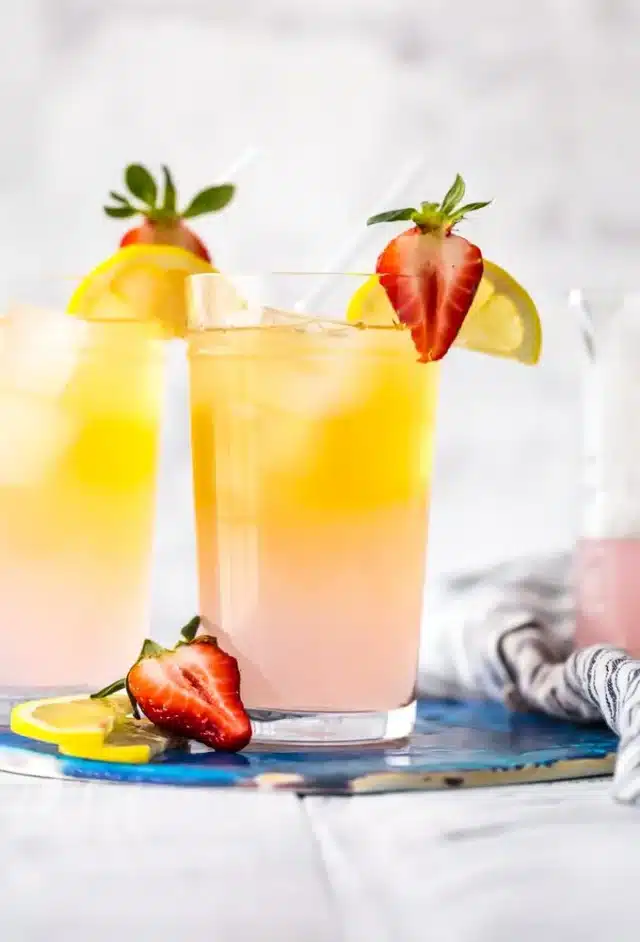 Pink Summer Shandy for alcoholic lemonade