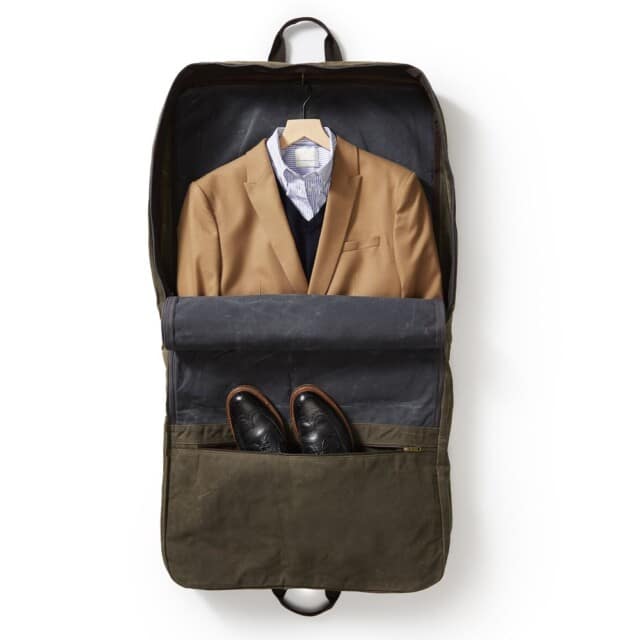Business Travel Gifts for Him: Waxed Canvas Garment Bag:
