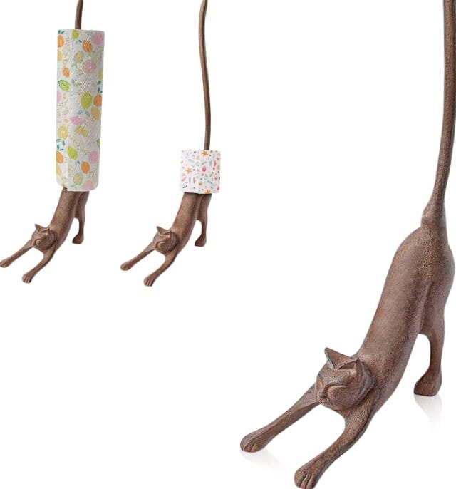 Yoga Cat Decorative Paper Towel Holder or Toilet Paper Holder for amazon bathroom decor