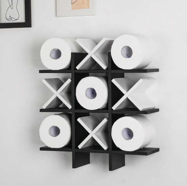 Tic Tac Toe Toilet Paper Holder