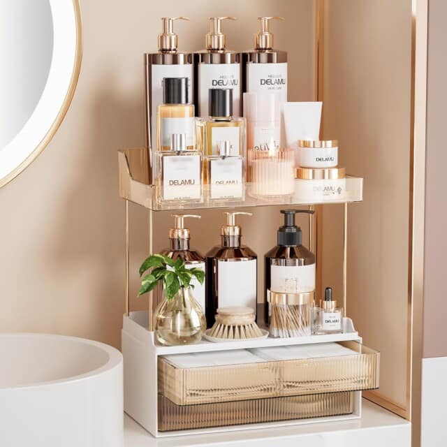 Tiered Vanity Organizer for amazon bathroom organization