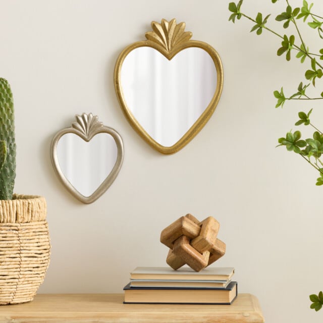 Metal Milagro Heart Shaped Wall Mirror Collection