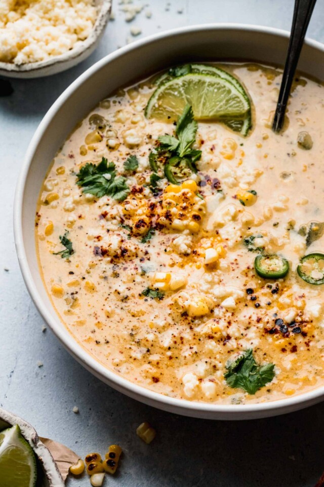 Creamy Mexican Street Corn Soup Recipe