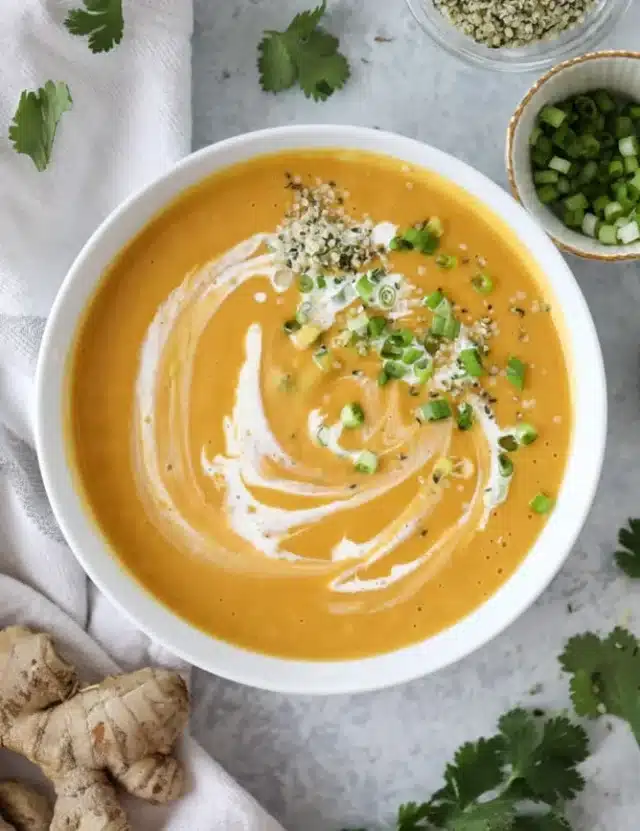 Silky sweet potato soup 