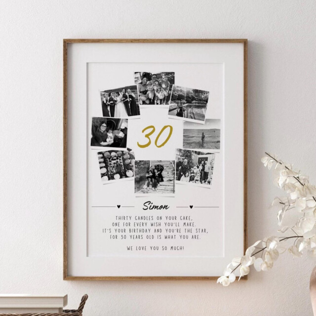 Personalised 30th Birthday Photo Collage,