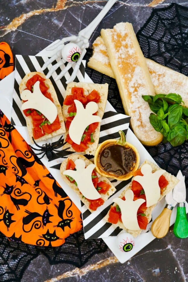 Spooky Boo-schetta Recipe for Halloween food ideas
