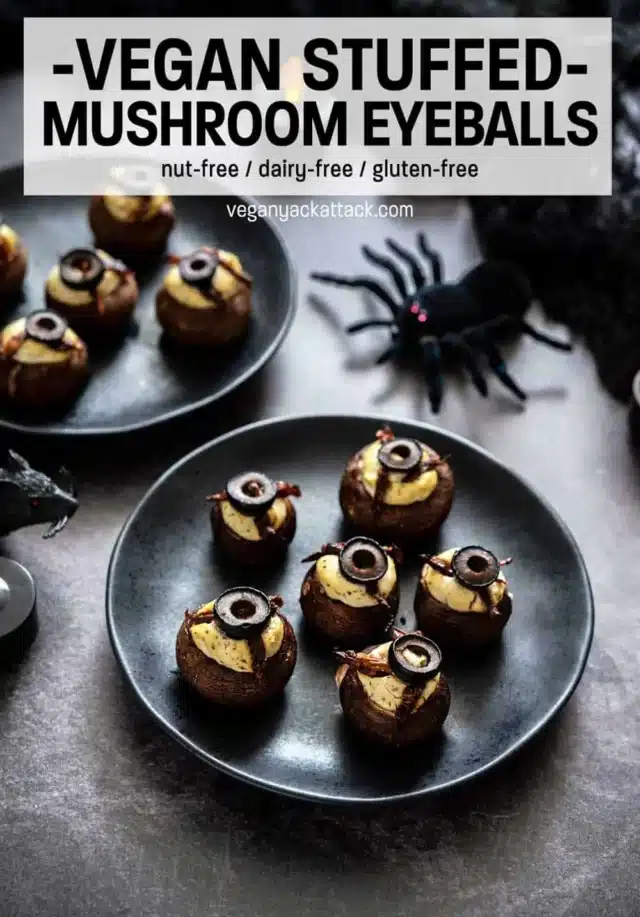 Stuffed Mushroom Eyeballs for Halloween food ideas