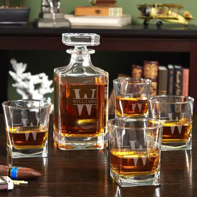 engraved whiskey decanter set for 30th birthday gifts for him