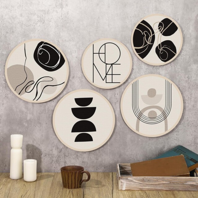 5 Pcs Wooden Wall Art Decor Wooden for Amazon Wall Decor