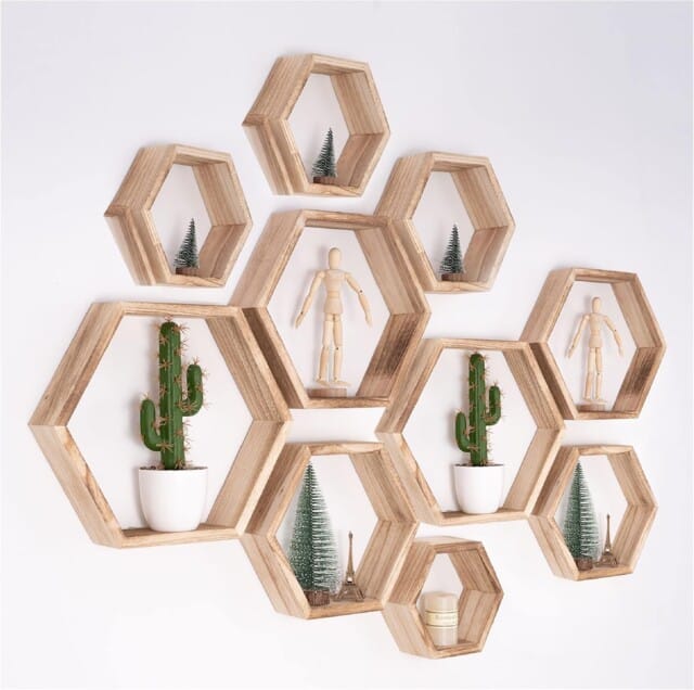 Hexagon Floating Shelves for amazon wall decor
