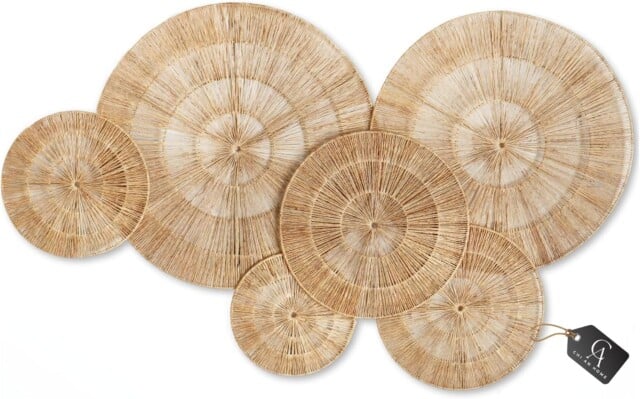 Large Woven Jute Wall Plates for amazon wall decor