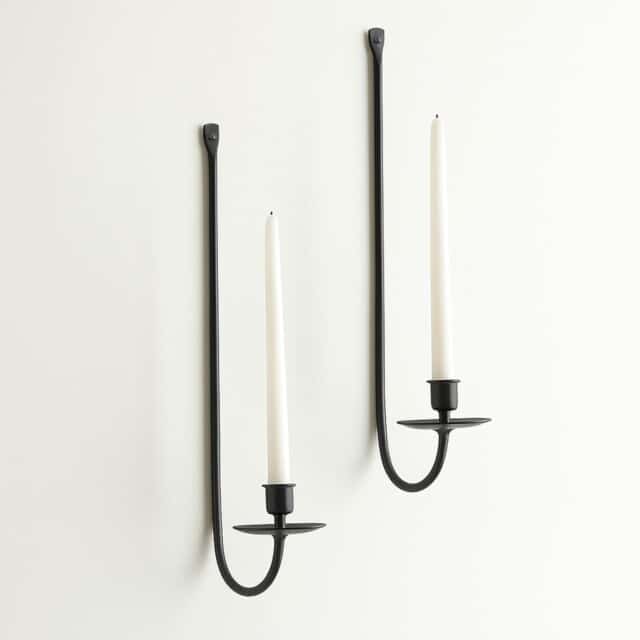 Metal Wall Candle Sconce Holder Set of 2 