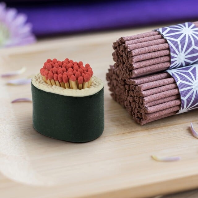 Genuine Fred FIRE ROLL Sushi Match Striker and Storage, Decorative Ceramic Match Holder for gifts under $10