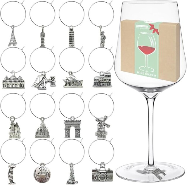 Travel Wine Glass Charms for gifts under $10