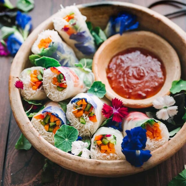 Edible Flower Summer Rolls