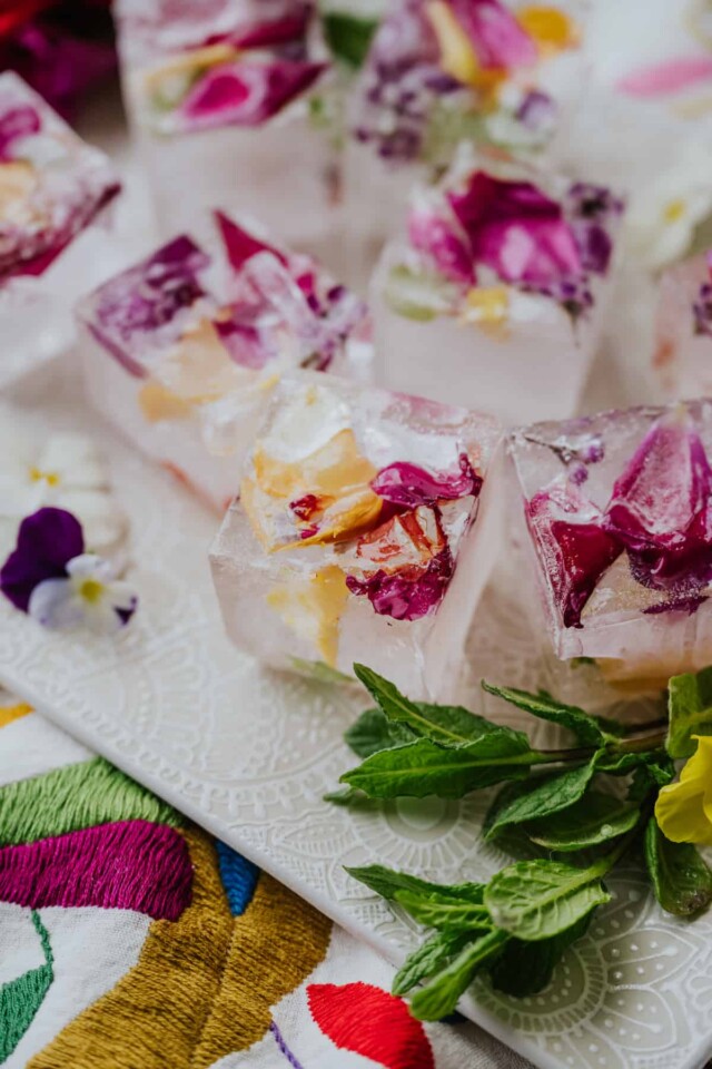 Edible Flowers Ice Cubes