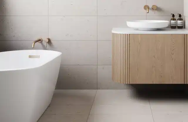 Large Floor Tiles in a Small Bathroom