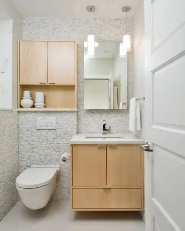 Small Bathroom Remodel with Shelving