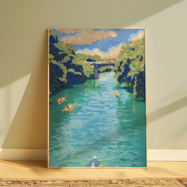 Barton Creek Art Print- Austin Texas Travel Poster